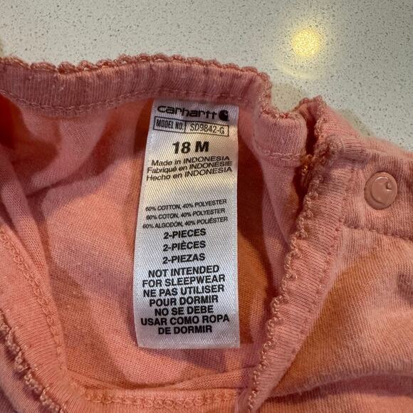 Carhartt Baby Girl 18M Pink Bodysuit - Picture 3 of 4